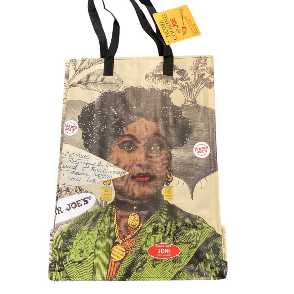 Trader Joes Reusable Grocery Bag Joni Jolene Vintage Botanical Tote NEW